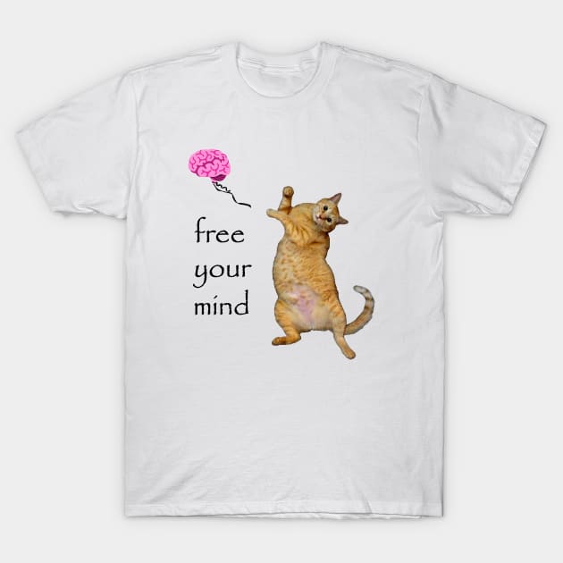 Kitty sets his thoughts free T-Shirt by RawSunArt